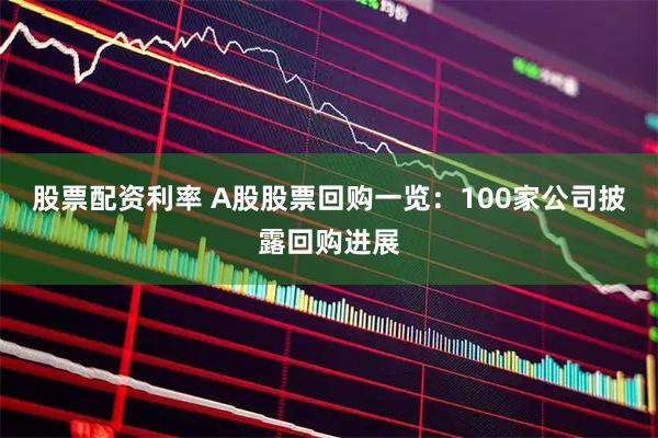 股票配资利率 A股股票回购一览:100家公司披露回购进展